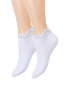 Носки жен. х/б+эл. с люрексом КВ с1417 1/30 р.25 (ЧЗ)
