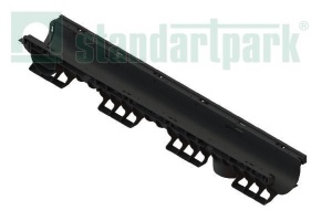 Лоток водоотводный PolyMax Basic DN100 борт 120мм ЛВ-10.16.12-ПП 8020-М  