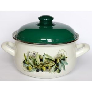 Кастрюля эмалированная 2,1л Маслины TM INTEROS 1/4