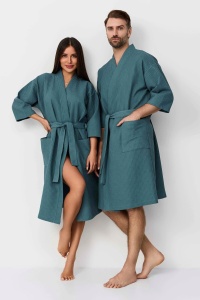 Халат муж. (кимоно) вафельный  ВК-242 р.48-50 (ЧЗ)