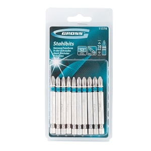 Набор бит PH2 70мм (10 шт.) сталь S2 /GROSS