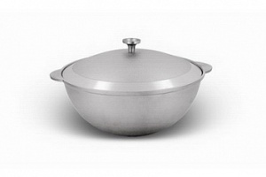 Казан алюминиевый литой для плова 4,5л TM KUKMARA алюм/крышка 1/6  