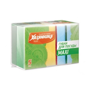 Губка для посуды ХОЗЯЮШКА Мила Макси 5штук 1/40