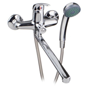 Смеситель для ванны Simple рычажный, L-образный излив 35см