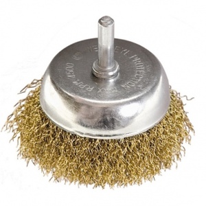 Щетка металлическая для дрели "Чашка" 65мм со шпилькой витая проволока Matrix