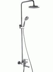 Смеситель для душа LEDEME рычажный, гибкий шланг,штанга "тропический душ".