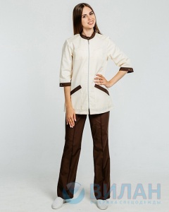 Костюм жен.Лаура, беж/отд.кор.3/4 рук р.56/58 158-164(ЧЗ)