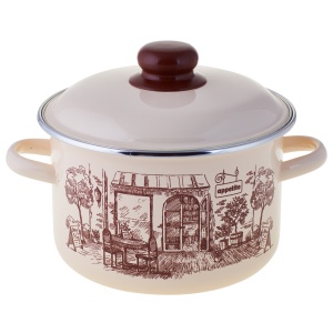 Кастрюля эмалированная 3л Уютное кафе/Cafe TM Appetite 1/6