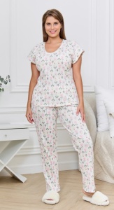 Пижама жен. (футб+брюки) Мэри-2 р.50 (ЧЗ)
