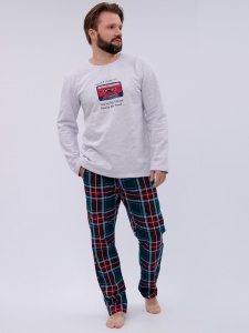 Пижама муж. (дж+брюки) Диско 2 начес р.48 (ЧЗ)