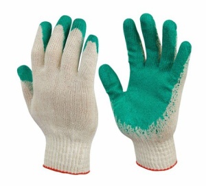 Перчатки ПЕР 020 х/б с латексом одинарный облив  (1/10/300)