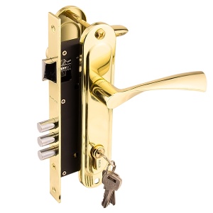 Замок врезной MARLOK 85/76-ЦМ60, тип 1, 3 ригеля, золото