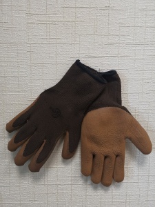 Перчатки п/э коричневые латексные утепленные р.XL (1/12/120)