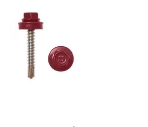 Саморез кровельный 4,8х50 RAL 3005 (винно-красный) 