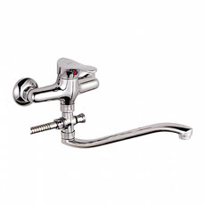 Смеситель для ванны Ledeme рычажный  S-образный излив, 30 см