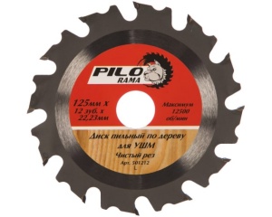 Диск для УШМ по дереву 125х22.23мм 12зуб Pilorama