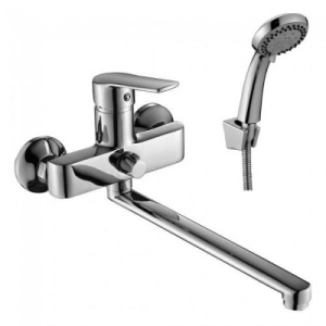 Смеситель д/ванны AQUATTRO рыч, плоский излив, 40 см, диверт