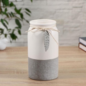 Ваза керамика Домашняя бантик с листочком 20 см 1/6