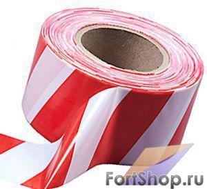 Лента для ограждений клейкая сигнальная 48мм*50м 45мкр КРАСНО-БЕЛАЯ (36)