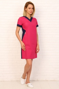 Халат женский мод.188ТСК  темно-синий +фуксия р.44/164(ЧЗ)