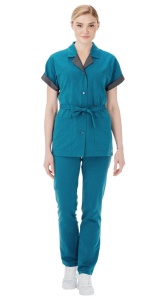 Костюм жен.Дениз, бирюза/т.сер.. кор. рук р.52/54  158-164 (ЧЗ)