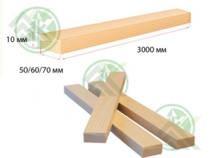 Рейка 10х50, 3м стык.клеен.