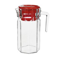 Кувшин стекло 1,25л Kosem красная крышка 1/6