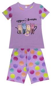 Пижама дев. BK1687PJ рост 152 (ЧЗ)