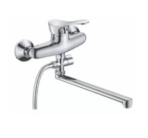 Смеситель для ванны AQUATTRO рычажный, плоский излив, 30 см, диверт