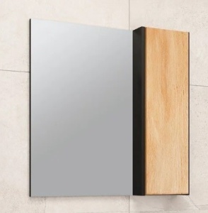 Шкаф зерк навесной 85 Мальта прав дуб черный