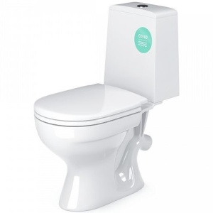 Унитаз-компакт Меркурий Home de luxe, косой выпуск, 2-е кнопки, белый