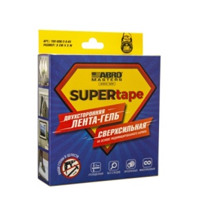 Лента ГЕЛЬ двухсторонняя 3смх3м АБРО MASTERS