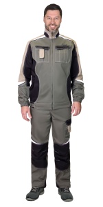 Куртка СИРИУС-Каспий оликовый/черн/песоч. (тк.Родос) р.88-92/170-176(ЧЗ)