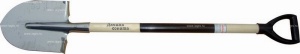 Лопата штыковая остроконечная нержав. сталь с дер. черенком V-руч
