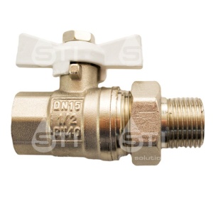 Кран шаровый STI 32мм американка с накидной гайкой бабочка