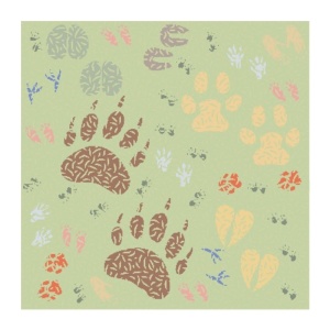 Плитка напольная Kerabel Зоопарк Следы 345х345х8  