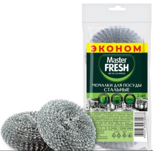 Мочалка для посуды метал PARLO 2 шт Master FRESH 1/50