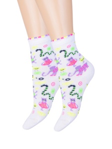 Носки детские дев. х/б+эл КВ с1701 1/30 р.16-18 (ЧЗ)