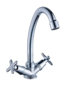 Смеситель д/кухни АНТЕЙ кран-буксы,высокий излив,шпилька