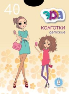 Колготки Эра дет. эластик однотонные 40д, цвет в ассортименте 6-8 (ЧЗ)