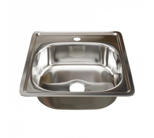 Мойка нерж врезная 49х48 (0,8х180) вып. 3 1/2 с сиф, без гофры