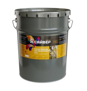 Грунт-эмаль по ржавчине 3 в 1 черная матовая 20кг 