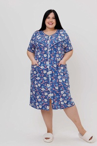 Халат жен. на молнии 1238/4,5,6,11 р.68 (ЧЗ)