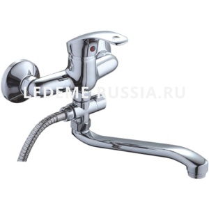 Смеситель для ванны Ledeme L-300 длинный излив рычажный