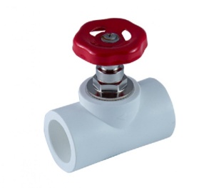 Вентиль полипропиленовый (ПП) 20 мм (металлическая  ручка-барашек) 