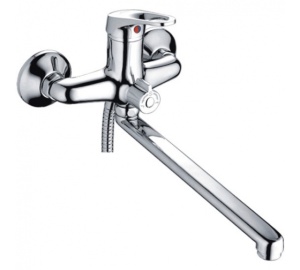 Смеситель для ванны Ledeme рычажный L образный излив 30см