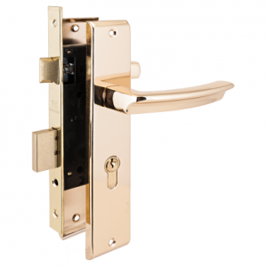 Замок врезной АЛЛЮР ЗВ4-70.08 GP с ручкой золото 