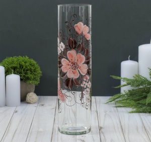 Ваза стекло для цветов настольная ЦИЛИНДР 30 см 1/6