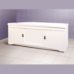 Экран для ванны 1,6 м  МДФ  Белый с бордо   