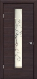 Дверь МДФ ПО Сакура 600 стекло Венге